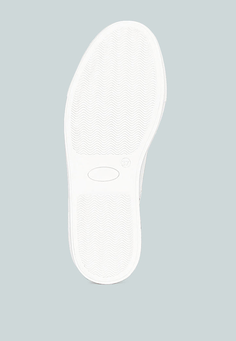 ASHFORD White Fine Leather Walking Sneakers_White