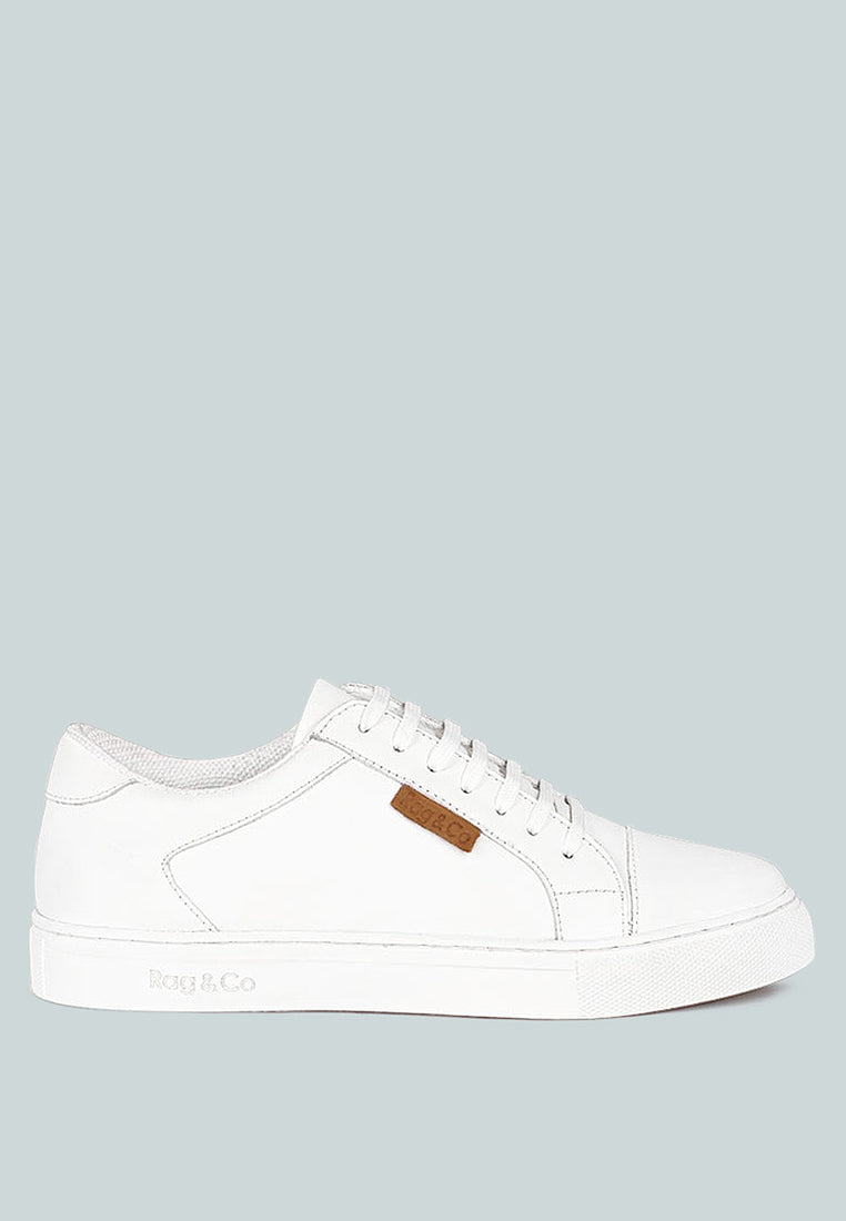 Buy Ashford White Fine Leather Handcrafted Sneakers | Sneakers | Rag ...