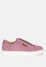 ASHFORD Pink Fine Leather Handcrafted Sneakers_Pink