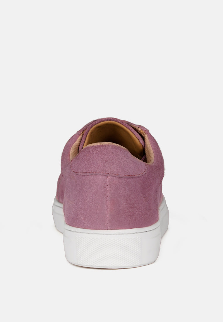 ASHFORD Pink Fine Leather Handcrafted Sneakers_Pink