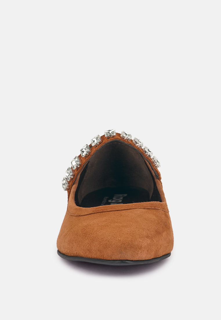 assisi tan fine suede maryjane ballet blats_tan