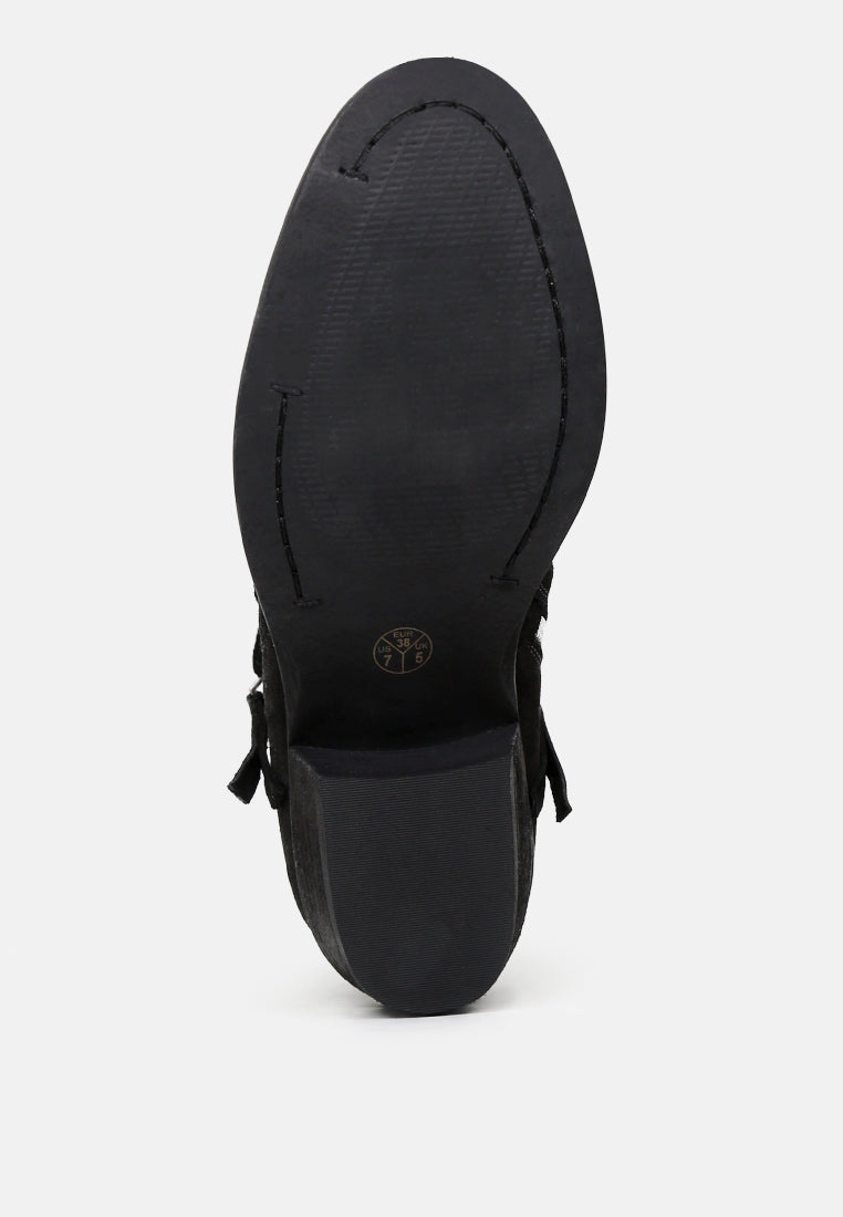 BESS Black Ankle Boots-Black