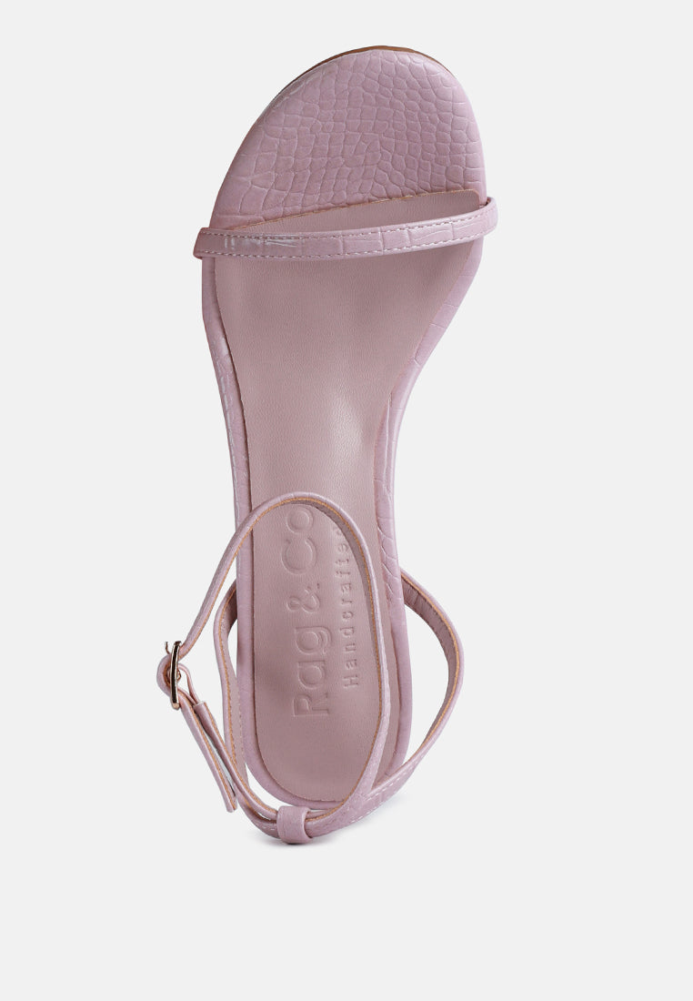 BLONDES Pink Croc High Heeled Sandal_Pink