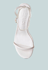 BLONDES White Croc High Heeled Sandal_off White