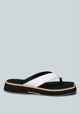 BLUNT Flat Thong Sandal in White-White