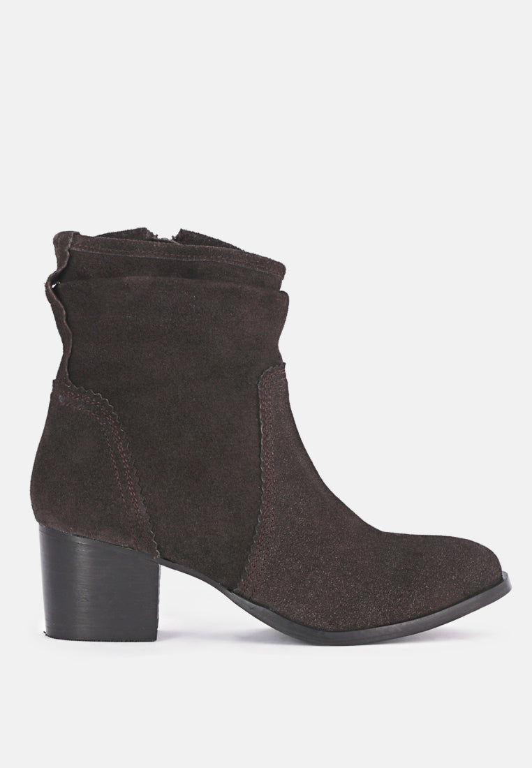 BOWIE Dark Brown Stacked Heel Leather Boots_Dark Brown