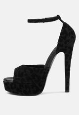 brigitte black leopard print peep toe stiletto sandal#color_black