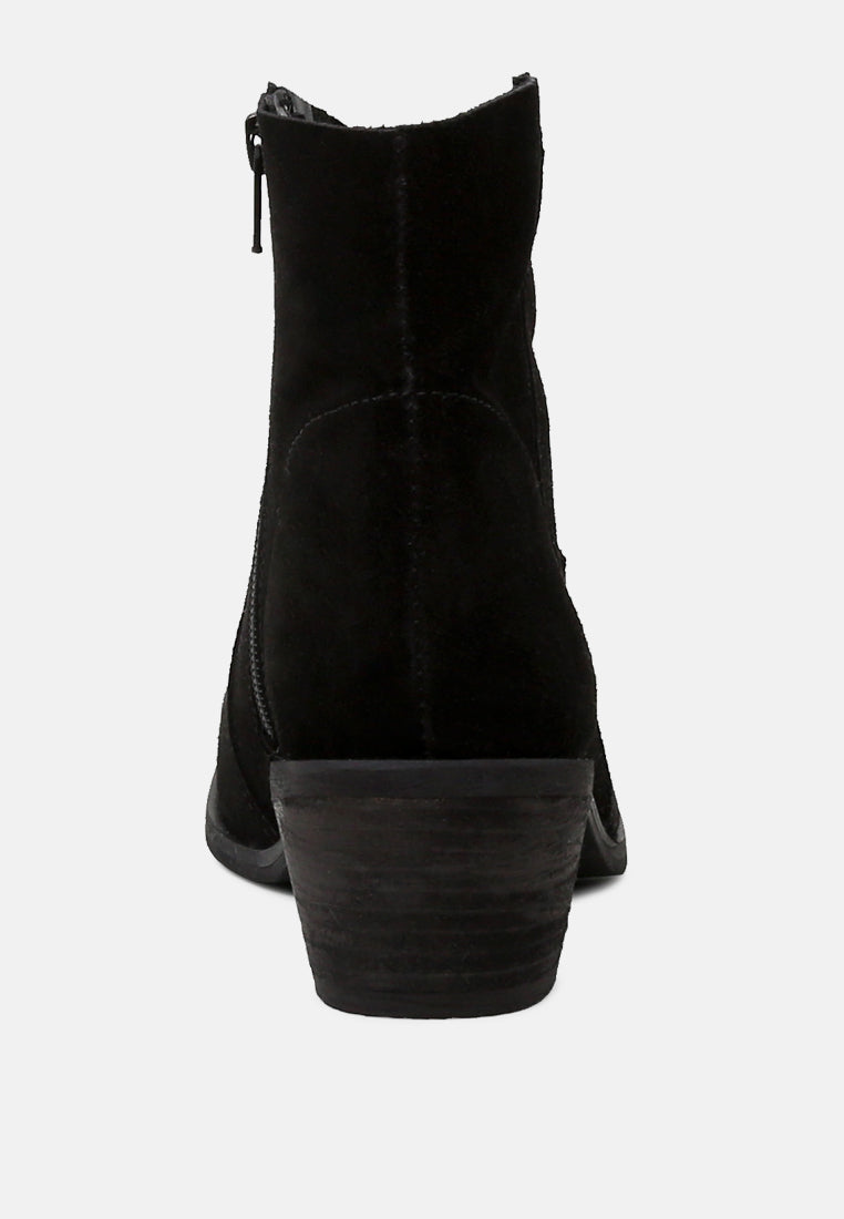 BRISA Black Ankle Boots-Black