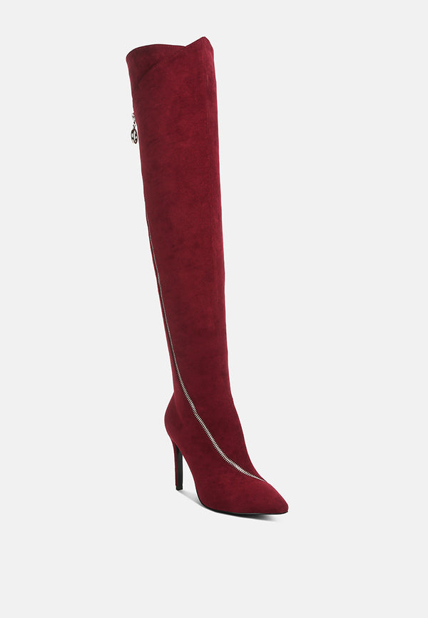 tsarina burgundy zip around long boot#color_burgundy