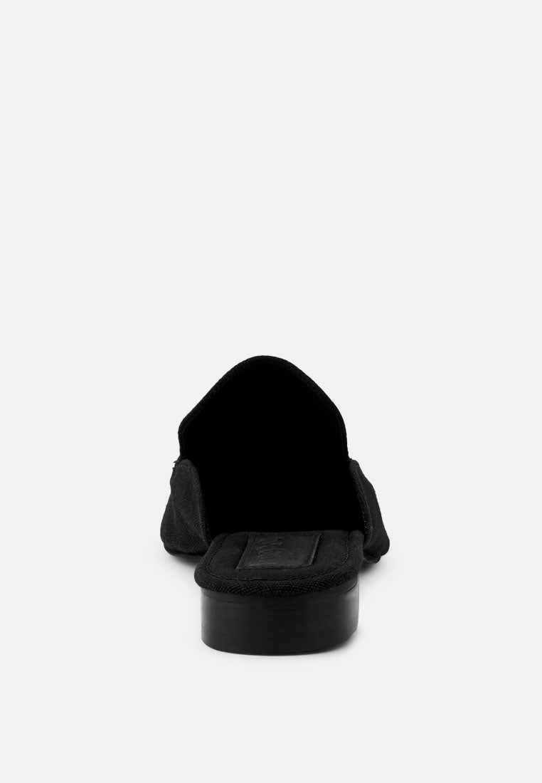 CALICO Black Organic Canvas Mules_Black
