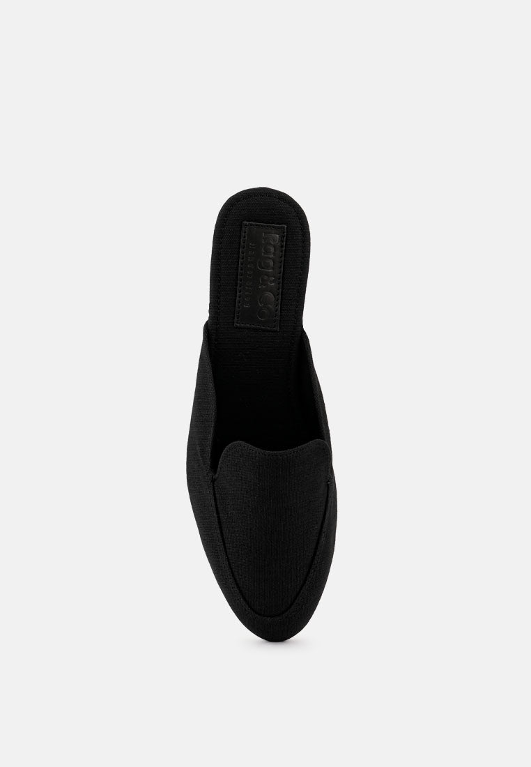 CALICO Black Organic Canvas Mules_Black