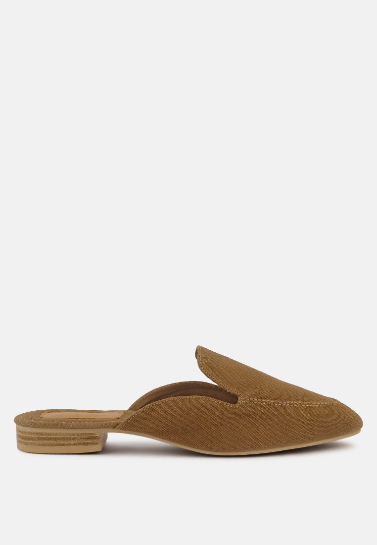 CALICO Tan Organic Canvas Mules_Tan
