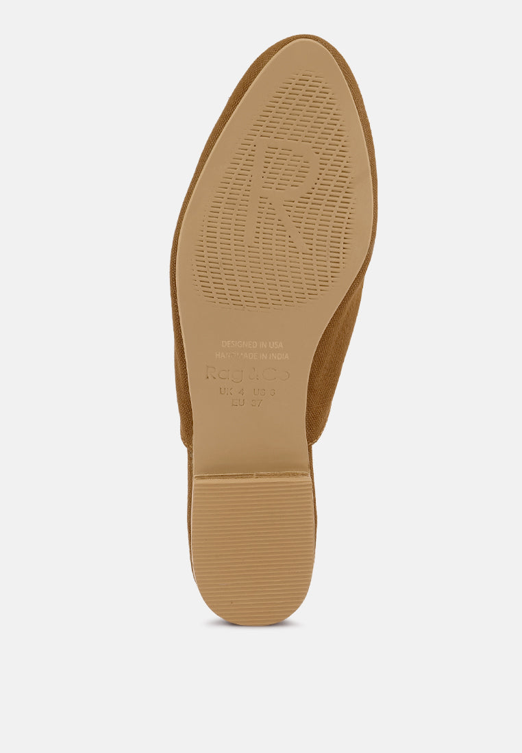 CALICO Tan Organic Canvas Mules_Tan