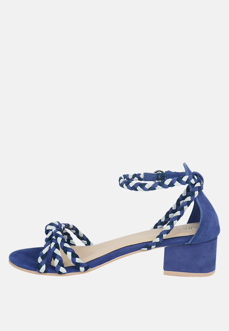 CANDANCE Blue Block Heel Sandal-Blue