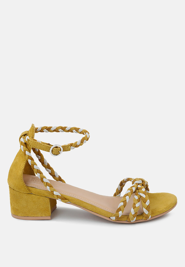 CANDANCE Mustard Block Heel Sandal-Mustard