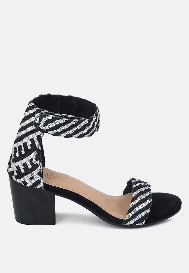 CARLA Black Stacked Heel Sandal-Black