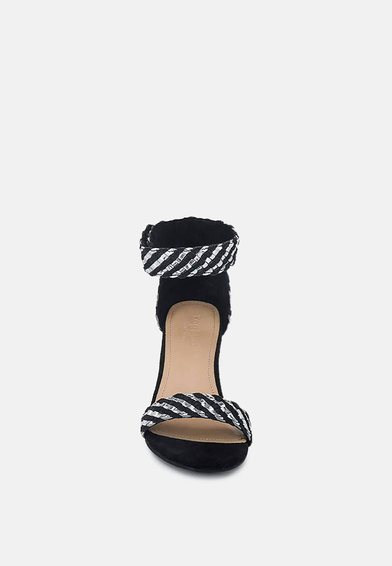 CARLA Black Stacked Heel Sandal-Black