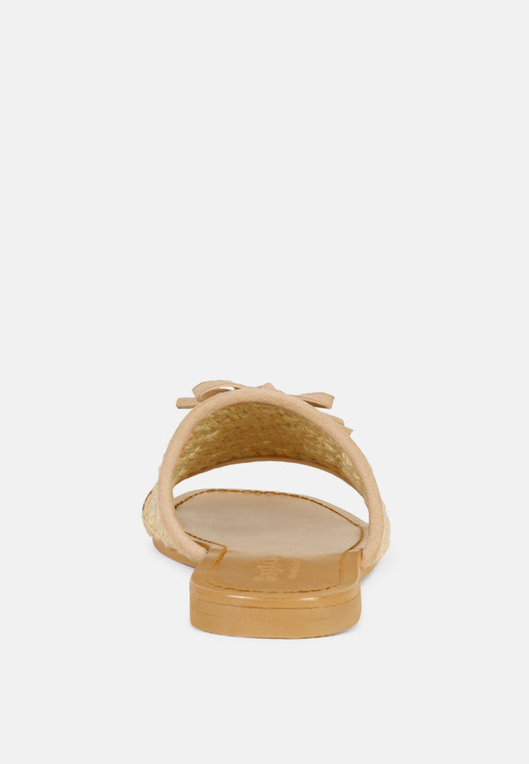 CEDAR Handwoven Natural Latte Tassel Flats_Latte