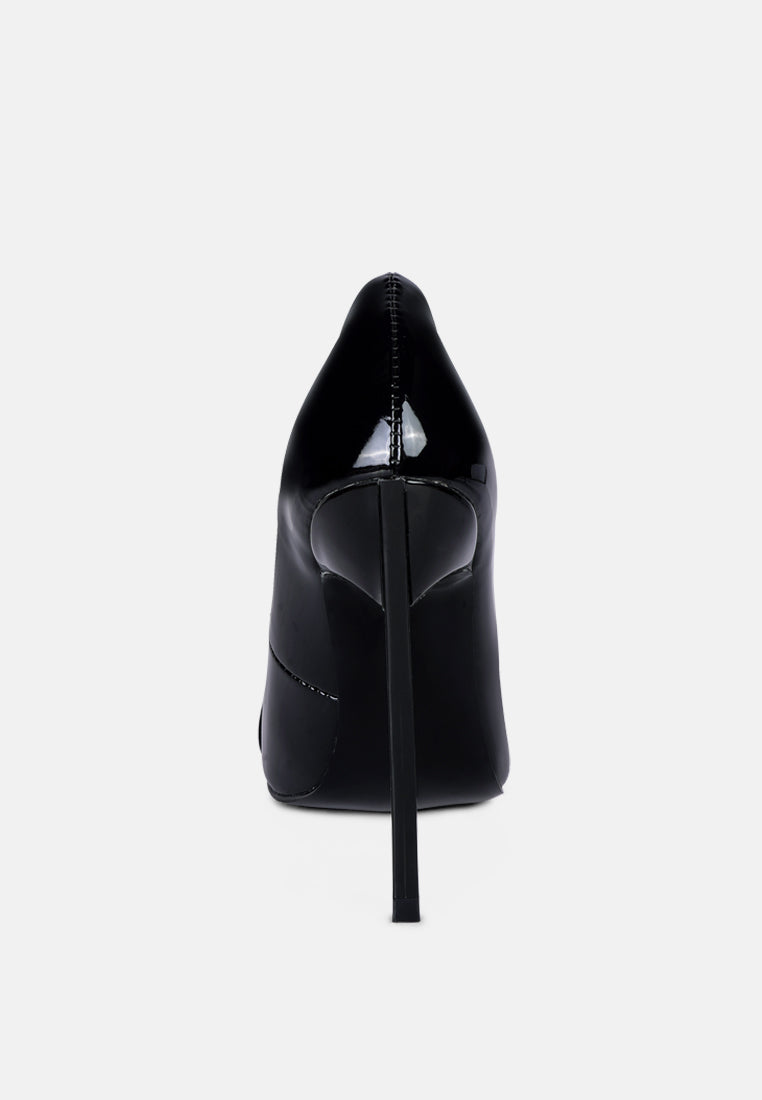 COCKTAIL Diamante Stiletto Pump Shoes in Black#color_Black