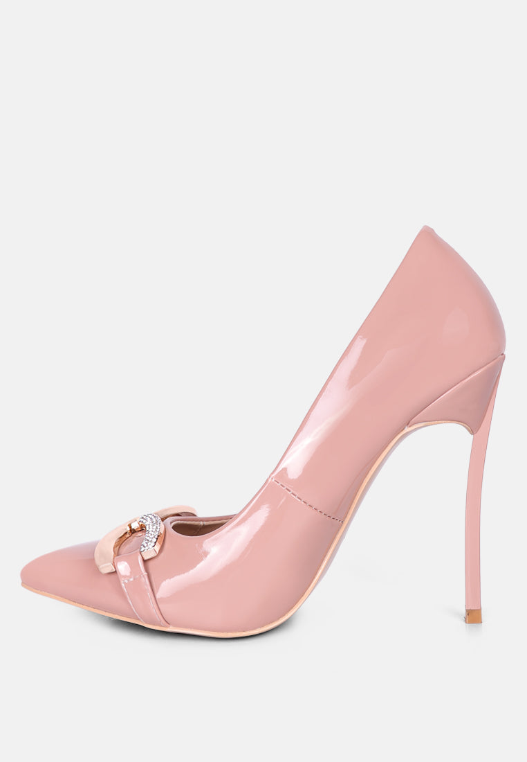 COCKTAIL Diamante Stiletto Pump Shoes in Blush#color_Blush