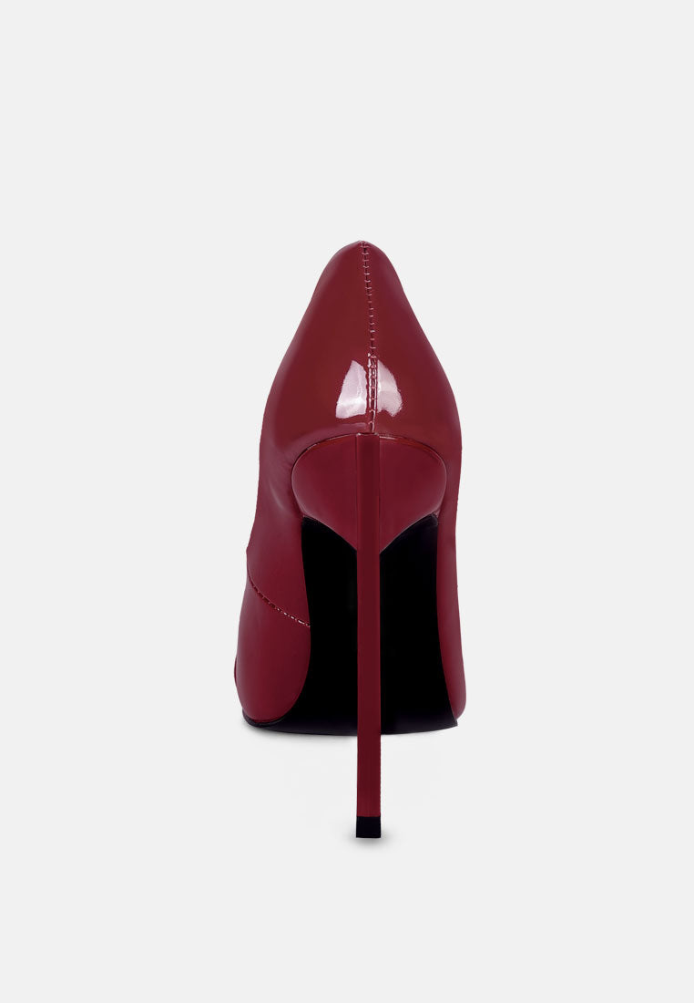 COCKTAIL Diamante Stiletto Pump Shoes in Burgundy_Burgundy