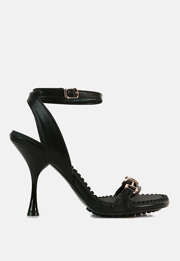 DAENERYS Black Mid Heeled Sandals_black