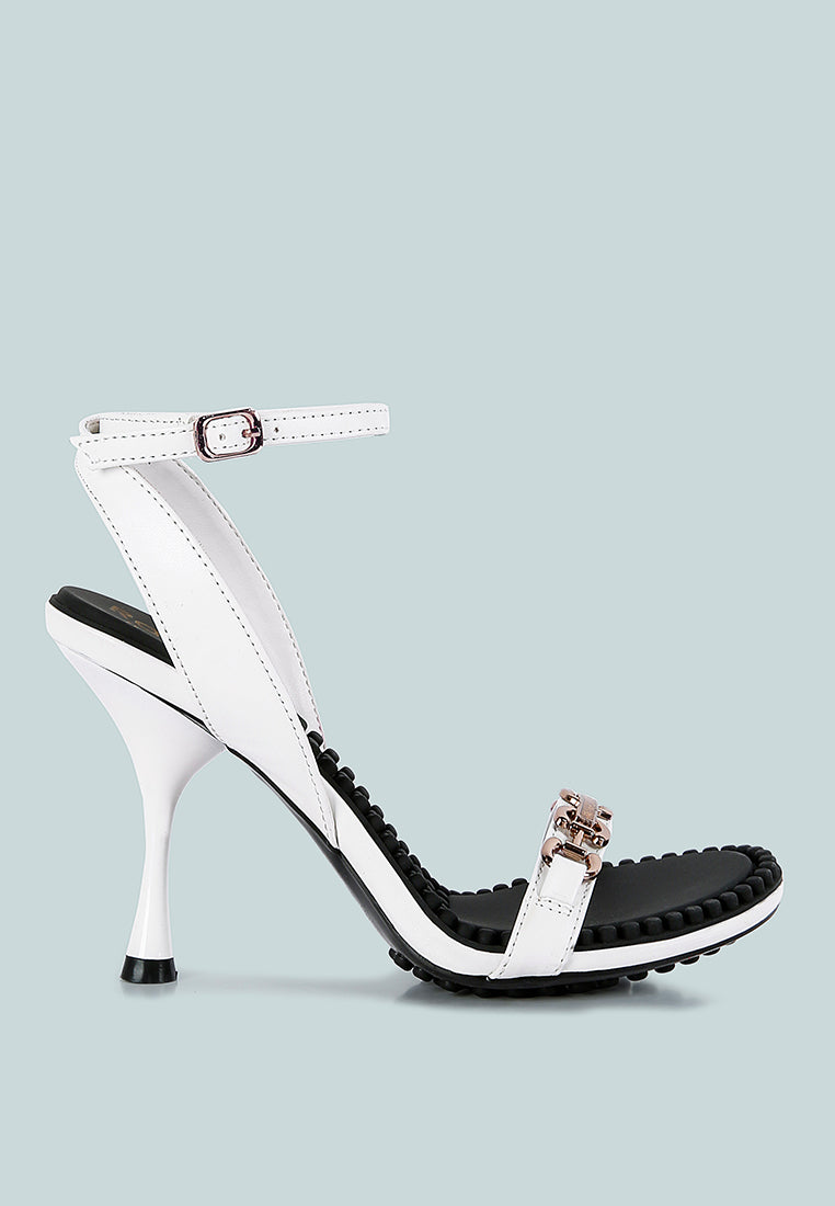 DAENERYS White Mid Heeled Sandals_white