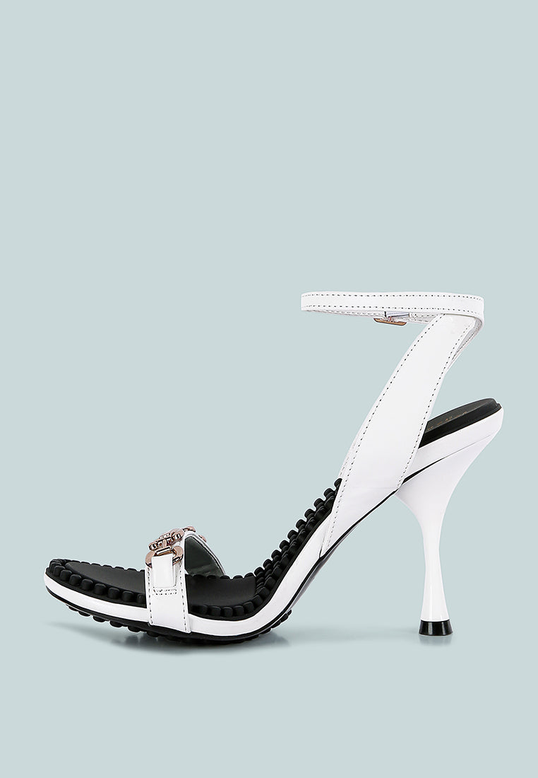 DAENERYS White Mid Heeled Sandals_white