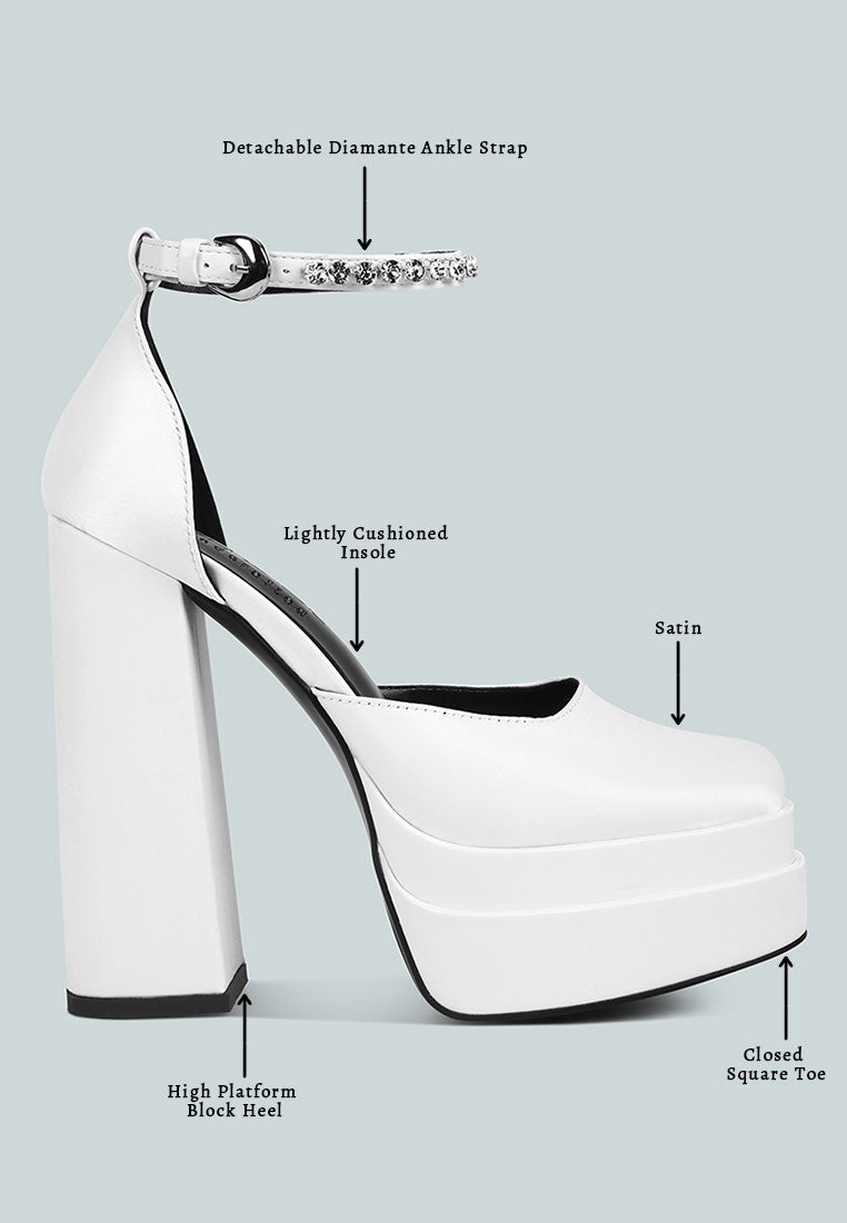 MARTINI White Sky High Platform Sandals in White#color_white