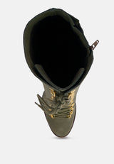 sleet-slay antique olive heeled calf boot_olive