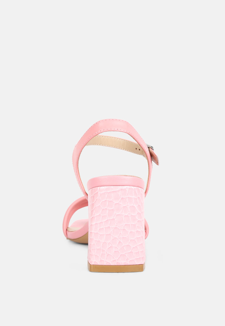 EDYTA Ankle Strap Block Heel Sandals in Pink#color_pink
