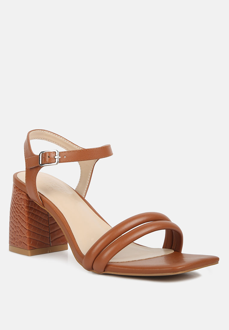 EDYTA Ankle Strap Block Heel Sandals in Tan#color_tan