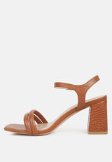EDYTA Ankle Strap Block Heel Sandals in Tan#color_tan