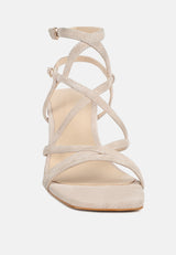 FIORELLA Beige Strappy Block Heel Sandals#color_beige