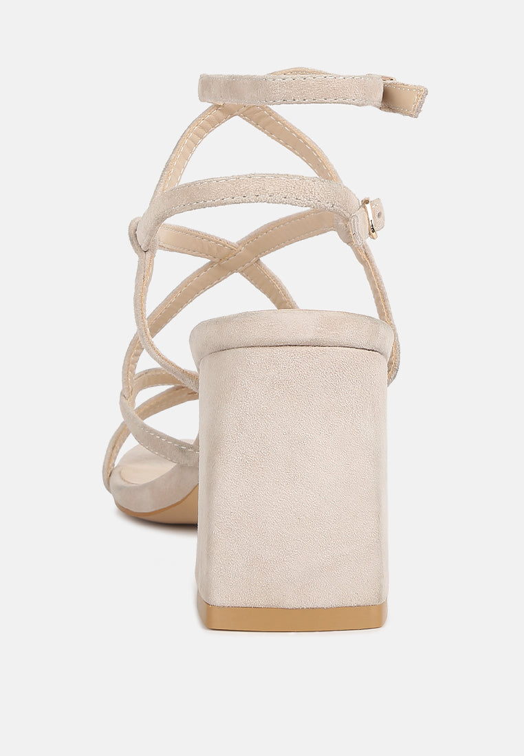 FIORELLA Beige Strappy Block Heel Sandals#color_beige