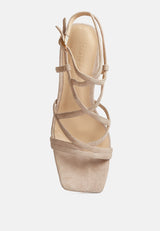 FIORELLA Beige Strappy Block Heel Sandals#color_beige