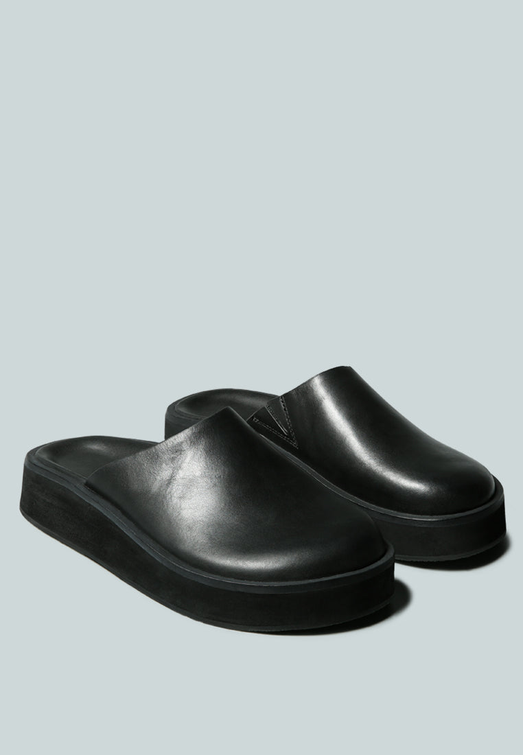 Buy Givens Flatform Black Slip-On | Sandals | Rag & Co United States