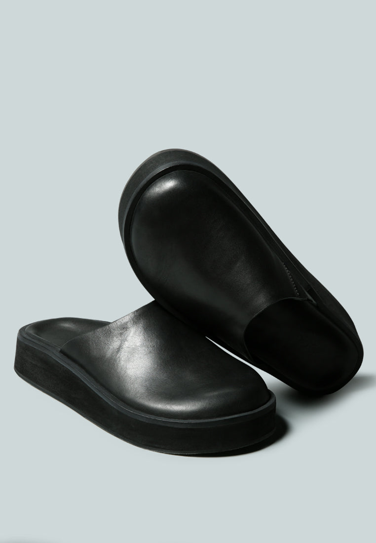 Buy Givens Flatform Black Slip-On | Sandals | Rag & Co United States