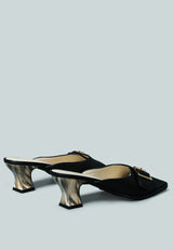 GOMEZ Art Nouveau Leather Slip-On Sandal in Black-Black