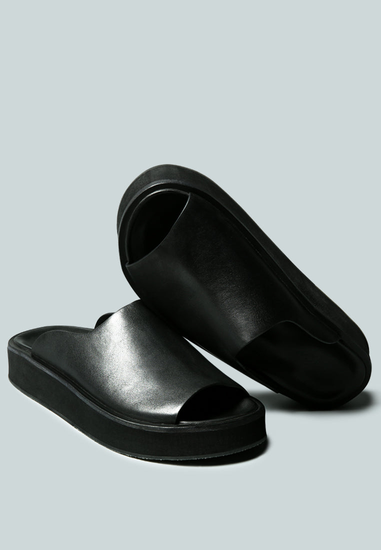 Buy Jolie Platform Black Slip-On | Sandals | Rag & Co United States