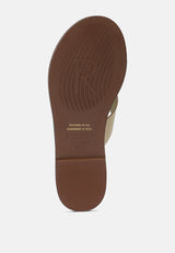 KATHLEEN Embellished Beige Slip-on Thong Sandals#color_beige