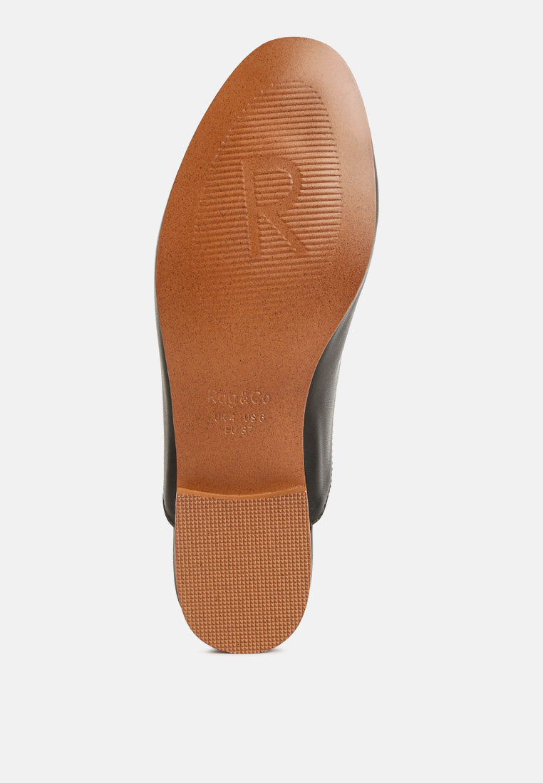 KRISTY Horsebit Embellished Mules in Black#color_Black