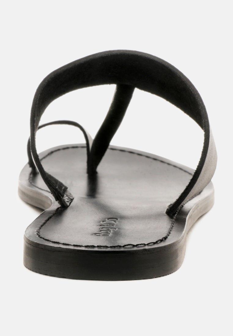 Buy Leona Black Thong Flat Sandals | Sandals | Rag & Co United States
