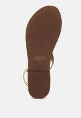 MADELINE Gold Flat Thong Sandals#color_gold