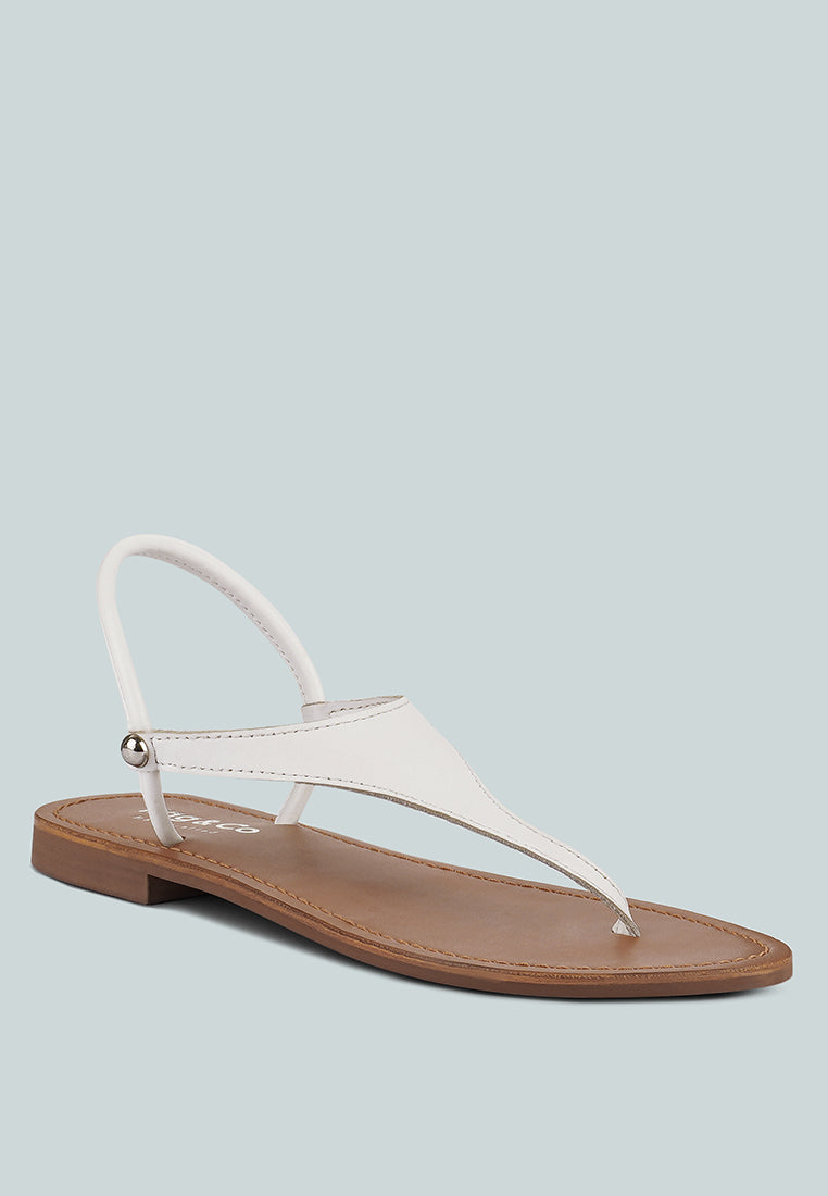 MADELINE White Flat Thong Sandals#color_white