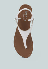 MADELINE White Flat Thong Sandals#color_white