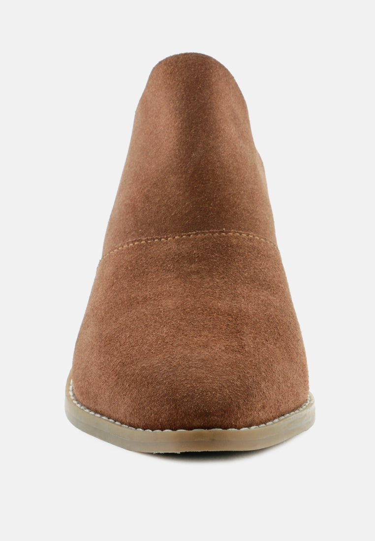 MAE Brown Classic Mule Heels-Brown