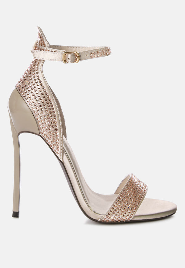 MAGNATE Pointed High Heel Party Sandals in Beige#color_Beige