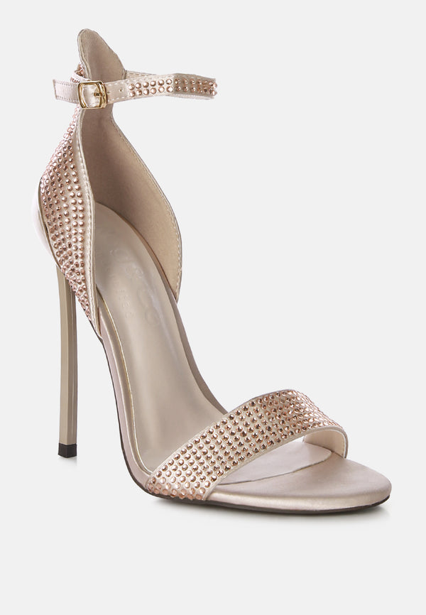 MAGNATE Pointed High Heel Party Sandals in Beige#color_Beige