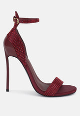 MAGNATE Pointed High Heel Party Sandals in Burgundy_Burgundy